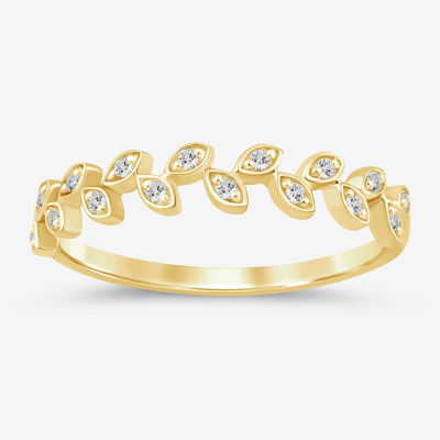 (I / Si2) Diamond Accent Lab Grown White 10K Gold Round Band