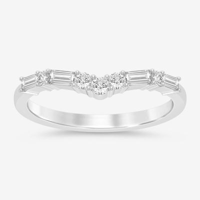 (I / Si2) 1/3 CT. T.W. Lab Grown White Diamond 10K Gold Chevron Band