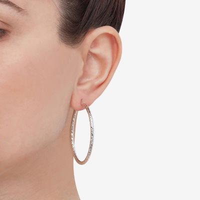 Sterling Silver 37mm Hoop Earrings