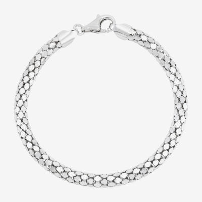 Sterling Silver 7.5 Inch Popcorn Chain Bracelet