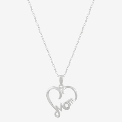 Unisex Adult Sterling Silver Heart Pendant Necklace