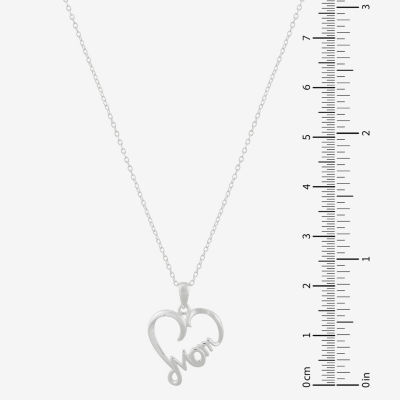 Unisex Adult Sterling Silver Heart Pendant Necklace