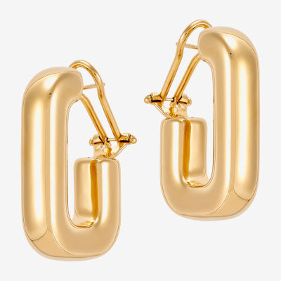 Limited Quantities! Womens 18K Gold Over Silver 33mm Hoop Earrings