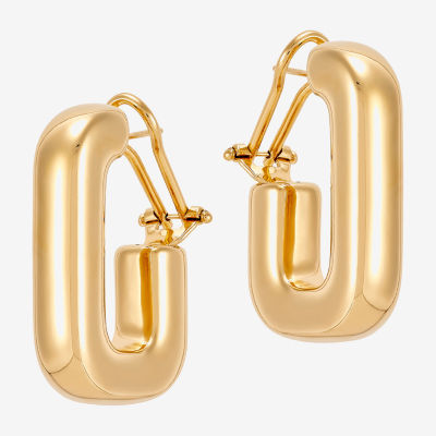 18K Gold Over Silver 33mm Hoop Earrings