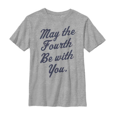 Disney Collection Little & Big Boys May The 4th Crew Neck Short Sleeve Star Wars Graphic T-Shirt