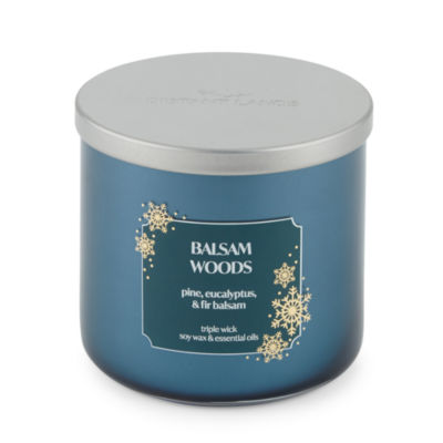 Distant Lands 14 Oz 3 Wick Balsam Woods Solid Scented Jar Candle