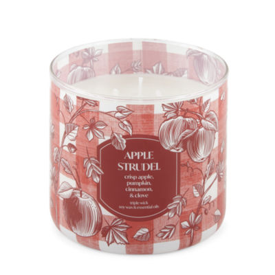 Distant Lands 14 Oz 3 Wick Apple Strudel Scented Jar Candle, Color