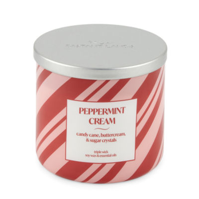 Distant Lands 14 Oz 3 Wick Peppermint Cream Scented Jar Candle