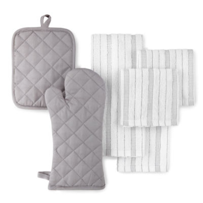 Cooks 6-pc. Kitchen Towels + Dish Cloths and Oven Mitt Multi Set