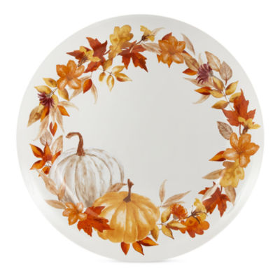 Linden Street Woodland Spice Pumpkin 4-pc. Stoneware Dinner Plate