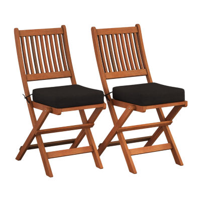 Miramar Hardwood Outdoor Folding Dining Chairs, Set of 2