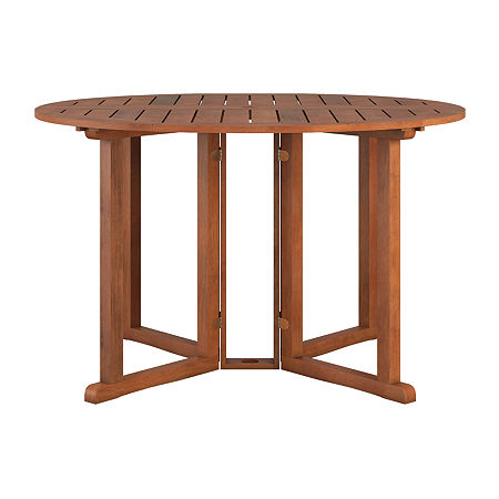 Miramar 47 Solid Wood Folding Drop Leaf Outdoor Patio Dining Table, One Size, Brown