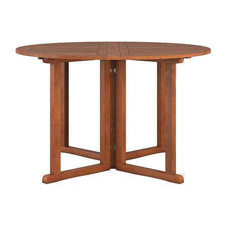 Miramar 47 Solid Wood Folding Drop Leaf Outdoor Patio Dining Table, One Size, Brown