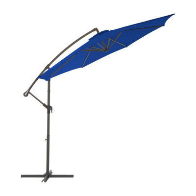 9.5-Foot UV Resistant Offset Patio Umbrella with Base Weights
