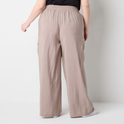 Stylus Womens Wide Leg Cargo Pant-Plus