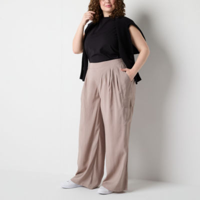 Stylus Womens Wide Leg Cargo Pant-Plus