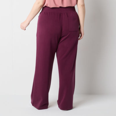 Stylus-Plus Womens High Rise Wide Leg Pull-On Pants