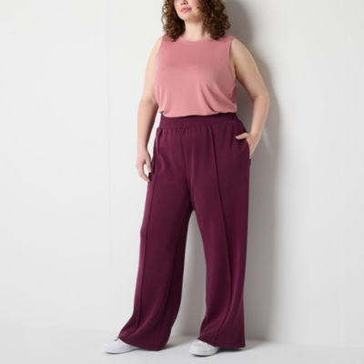 Stylus-Plus Womens High Rise Wide Leg Pull-On Pants