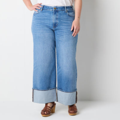 a.n.a Plus Womens Highest Rise Wide Leg Jean