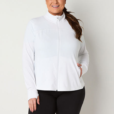 Xersion Everultra-Lite Womens Plus Lightweight Softshell Jacket, 5x, White