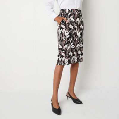 Liz Claiborne Ponte Womens Mid Rise Pencil Skirt