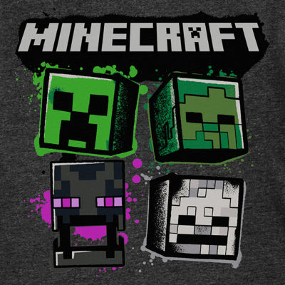 Little & Big Boys Crew Neck Short Sleeve Minecraft Graphic T-Shirt