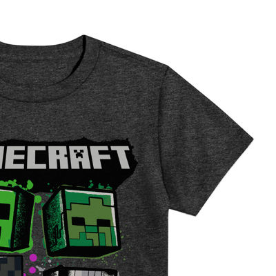 Little & Big Boys Crew Neck Short Sleeve Minecraft Graphic T-Shirt