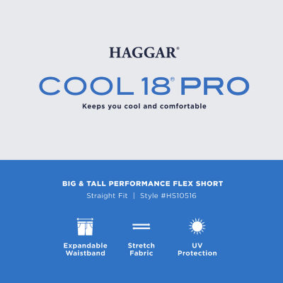 Haggar Mens 7" Mid Rise Stretch Fabric Moisture Wicking Quick Dry Golf Short
