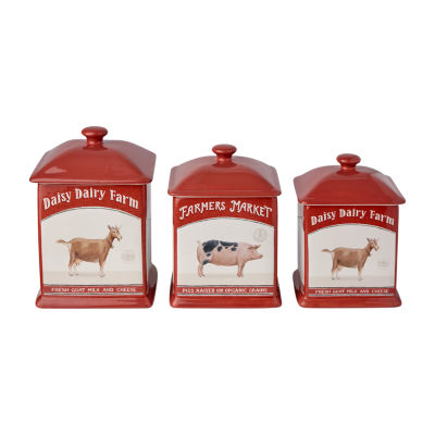 Certified International Vintage Farm 3-pc. Canister