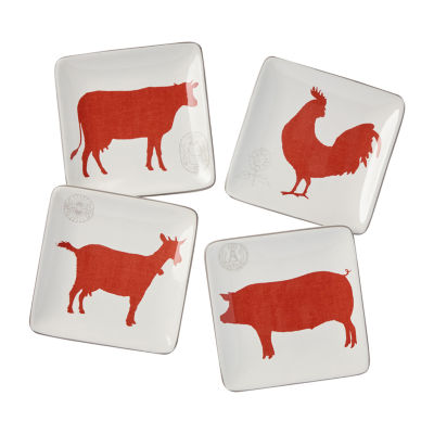 Certified International Vintage Farm 4-pc. Ceramic Appetizer Plate