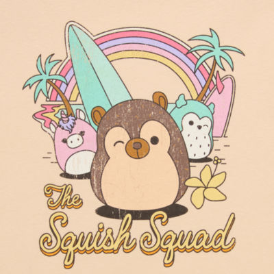 Juniors Womens Crew Neck Short Sleeve Squishmallows Graphic T-Shirt