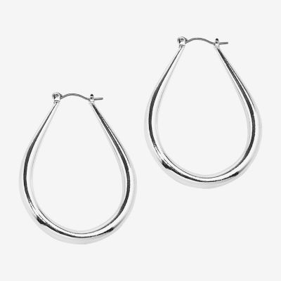 Bold Elements Silver Tone Womens 2 1/4 Inch Hoop Earrings