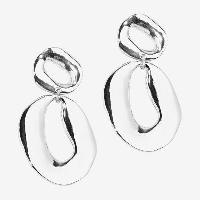 Bold Elements Silver Tone Womens Drop Earrings