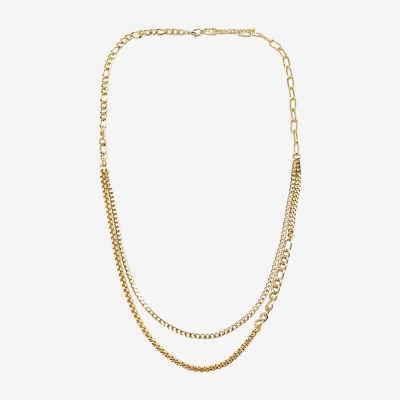 Bold Elements Gold Tone Womens 36 Inch Link Chain Necklace