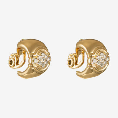 Monet Jewelry Gold Tone Womens Glass Clip On Earrings