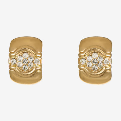 Monet Jewelry Gold Tone Womens Glass Clip On Earrings