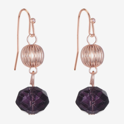 Liz Claiborne Gold Tone Womens Round Drop Earrings