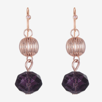 Liz Claiborne Gold Tone Womens Round Drop Earrings