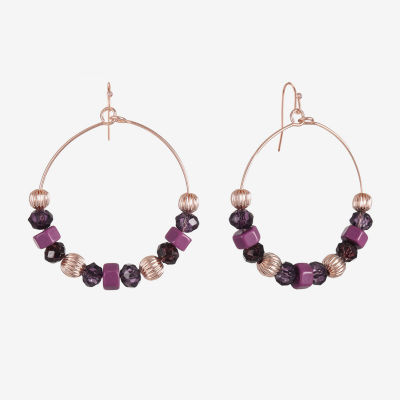 Liz Claiborne Gold Tone Womens Round Drop Earrings