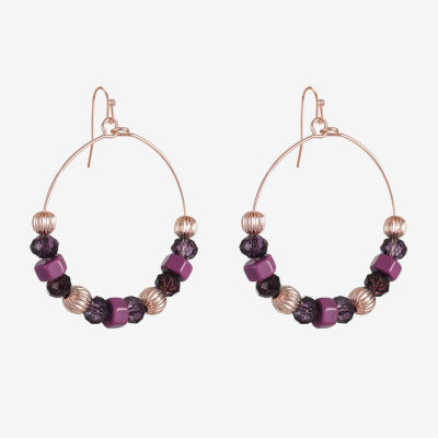 Liz Claiborne Gold Tone Womens Round Drop Earrings