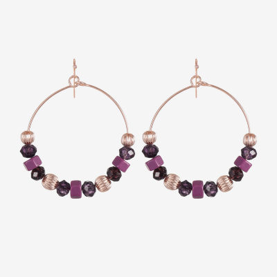 Liz Claiborne Gold Tone Womens Round Drop Earrings