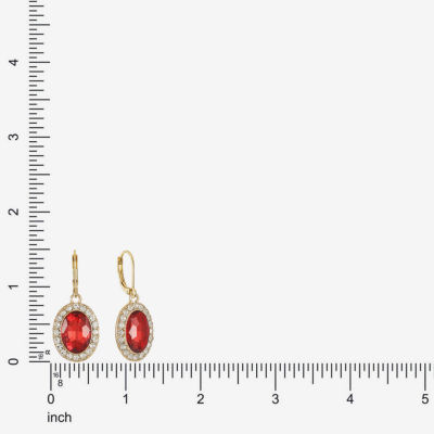 Monet Jewelry Halo Womens Glass Oval Drop Earrings