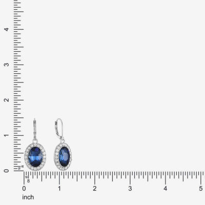 Monet Jewelry Halo Womens Glass Oval Drop Earrings