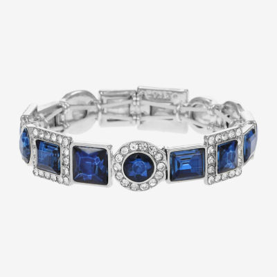 Monet Jewelry Halo Womens Glass Oval Stretch Bracelet