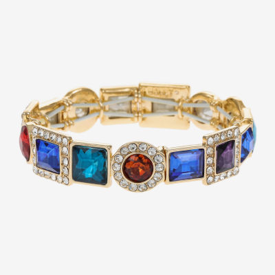 Monet Jewelry Halo Womens Glass Oval Stretch Bracelet