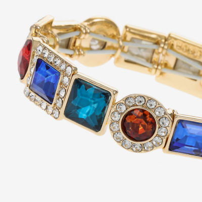 Monet Jewelry Halo Womens Glass Oval Stretch Bracelet