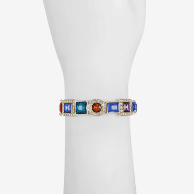 Monet Jewelry Halo Womens Glass Oval Stretch Bracelet