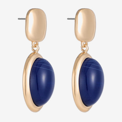 Monet Jewelry Gold Tone Womens Oval Hypoallergenic Drop Earrings