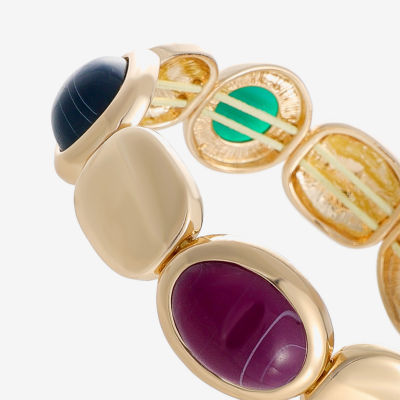 Monet Jewelry Gold Tone Womens Oval Cushion Stretch Bracelet