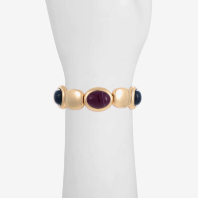 Monet Jewelry Gold Tone Womens Oval Cushion Stretch Bracelet